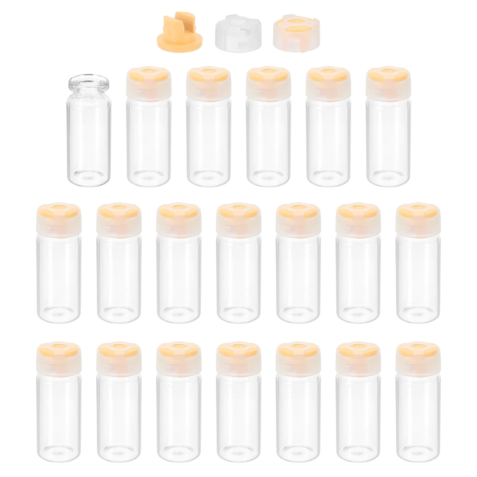 Uxcell Clear Glass Sample Vials, Liquid Bottles 20pack Yellow 10ml ...