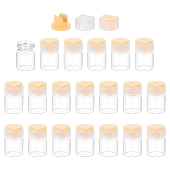 Uxcell Clear Glass Sample Vials, Liquid Bottles 20pack Yellow 3ml