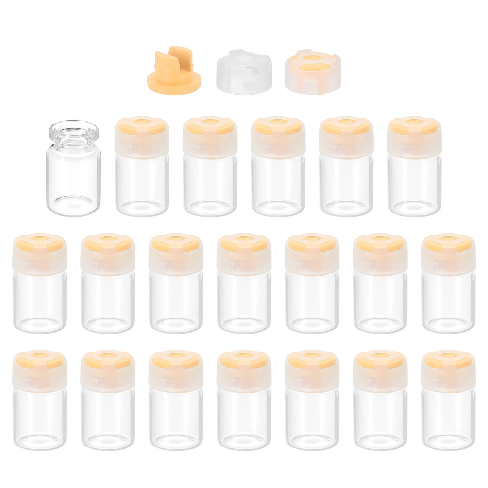 Uxcell Clear Glass Sample Vials, Liquid Bottles 20pack Yellow 5ml ...