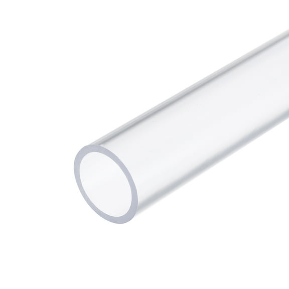 Uxcell Clear Rigid Pipe 25.6mm ID 32mm OD 14" High Impact for Water Pipe, Aquarium, Fish Tank, Clear