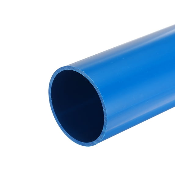 Uxcell Clear Rigid Pipe 57mm ID 63mm OD 12" High Impact for Water Pipe, Aquarium, Fish Tank, Blue