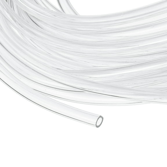 Uxcell Clear Tubing, 2mm ID x 3mm OD - 15ft Tube Lightweight Vinyl Hose, Transparent Flexible Plastic Water Tubing for Air Oil Water Transfer Aquarium Irrigation