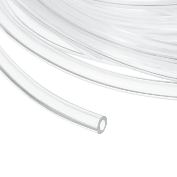 Uxcell Clear Tubing, 2mm ID x 4mm OD - 15ft Tube Lightweight Vinyl Hose, Transparent Flexible Plastic Water Tubing for Air Oil Water Transfer Aquarium Irrigation