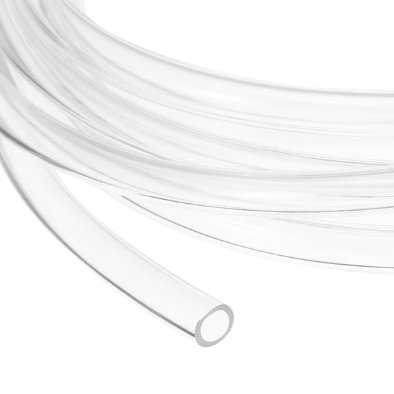 Uxcell Clear Tubing, 7mm ID x 10mm OD - 15ft Tube Lightweight Vinyl Hose, Transparent Flexible Plastic Water Tubing for Air Oil Water Transfer Aquarium Irrigation