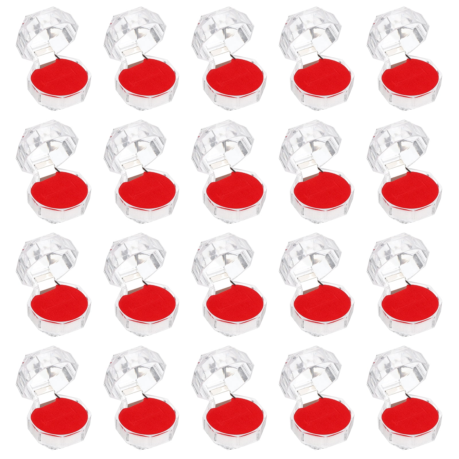 Uxcell Clear Plastic Ring Boxes 1.5