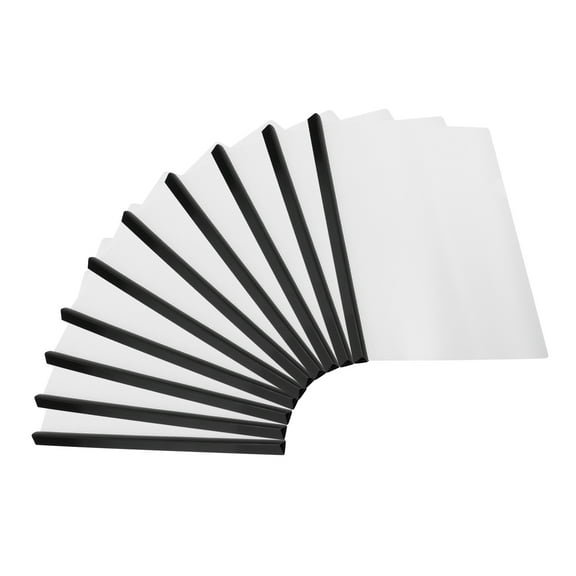 Uxcell Clear Report Covers with Sliding Bar, 10 Pcs 15mm Slide-Grip Resume Covers 135 Sheets Capacity, Black