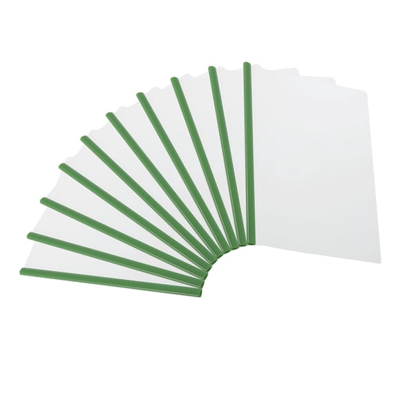 Uxcell Clear Report Covers with Sliding Bar, 10 Pcs 8mm Slide-Grip Resume Covers 50 Sheets Capacity, Green