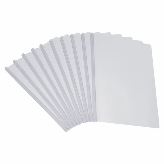 Uxcell Clear Report Covers with Sliding Bar, 10mm 75 Sheets Capacity, White,10Pack