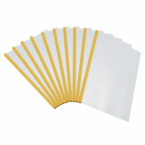 Uxcell Clear Report Covers with Sliding Bar, 10mm 75 Sheets Capacity, Yellow,10 pack