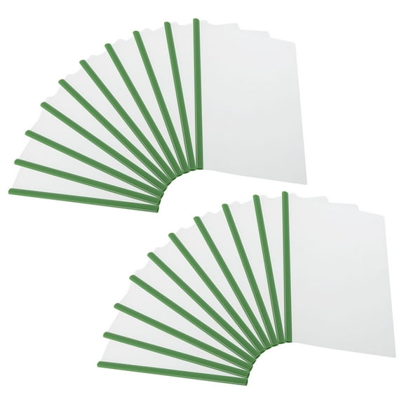 Uxcell Clear Report Covers with Sliding Bar, 20 Pcs 8mm Slide-Grip Resume Covers 50 Sheets Capacity, Green