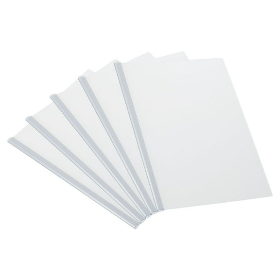 Uxcell Clear Report Covers with Sliding Bars, 5 Pcs 8mm Slide-Grip Resume Covers 50 Sheets Capacity, White