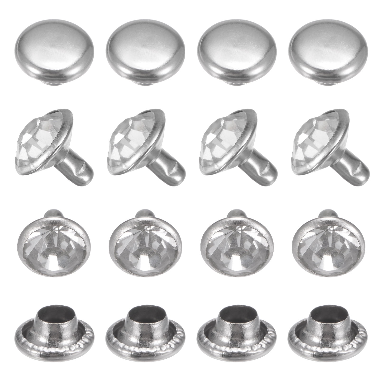 Transparent Rivets Uxcell Clear Rhinestone Rivets 0.35 inch 100 Pcs Crystal Rivets Use for ...