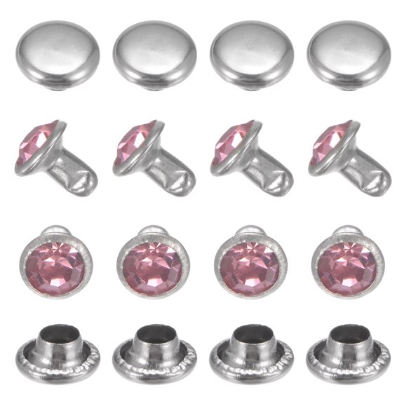 Uxcell Clear Rhinestone Rivets [100pcs] - Crystal Rivets for Clothing & Leather Craft DIY Making - [Transparent - 0.24 IN]