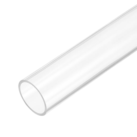 Uxcell Clear Rigid Acrylic Pipe, 26mm (1.02") ID x 30mm(1.18") OD x 153mm(6") L Plastic Round Tube PMMA Tubing for Plumbing Lighting Aquarium Tube Water Cooling System DIY Project