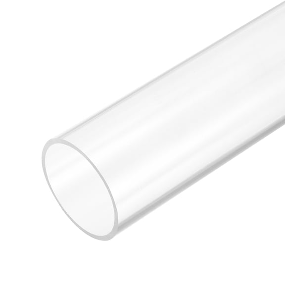 Uxcell Clear Rigid Acrylic Pipe, 31mm (1.22") ID x 35mm(1.38") OD x 300mm(12") L Plastic Round Tube PMMA Tubing for Plumbing Lighting Aquarium Tube Water Cooling System DIY Project