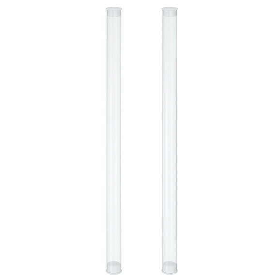 Uxcell Clear Rigid Tube Plastic Tubing with End Caps, 250mm Length, 12mmx13mm