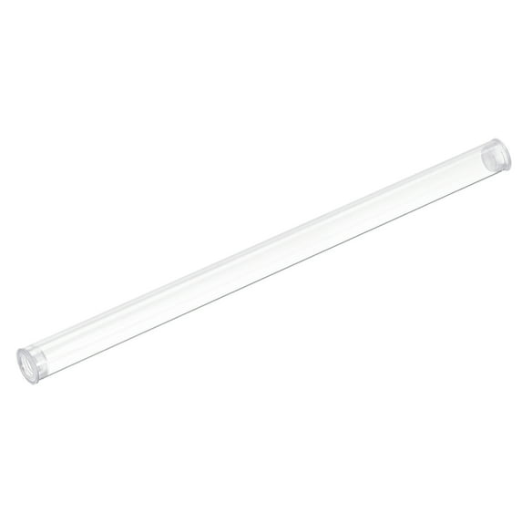 Uxcell Clear Rigid Tube Round Plastic Tubing with End Cap Water Pipe 12" Length 0.4"x0.43" 1 Set