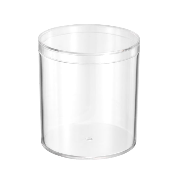 Uxcell Clear Round Acrylic Display Box with Lid, 2.2 x 2.4" 1Pcs, Round Plastic Container Storage Box for Candy Beads Jewelry Art Crafts Accessory Party Wedding Office Desk Organization