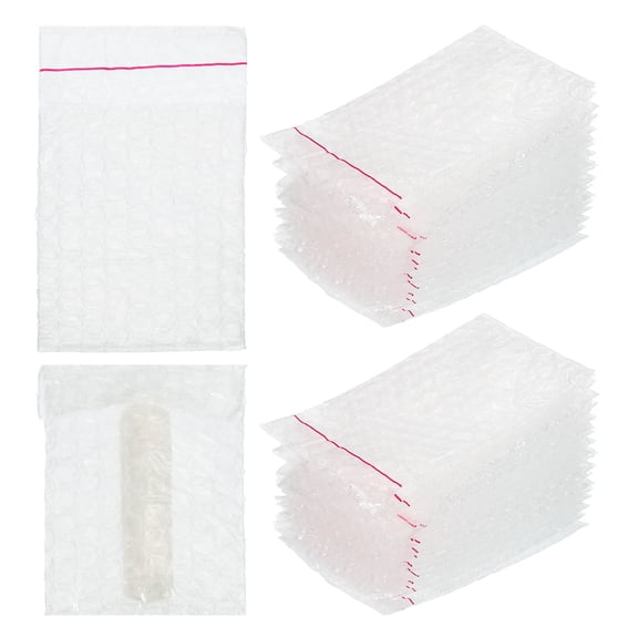 Uxcell Clear Self Sealing Bubble Bags, (3.9x4.7 Inch) (200 Pcs), Lightweight Economic Bubble Wrapping Pouches Double Walled Pouches Cushioning, Suit for - Mailing Shipping/Packaging