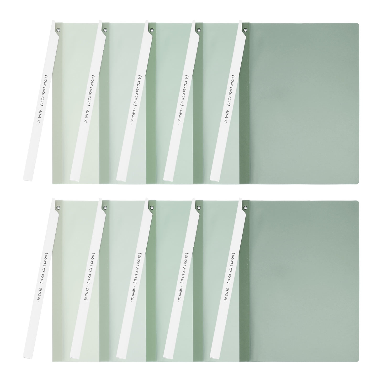 Uxcell Clear Uxcell Plastic Folders with Full-Edge Swing Clip, 10 Pcs Portfolio Folders, Green