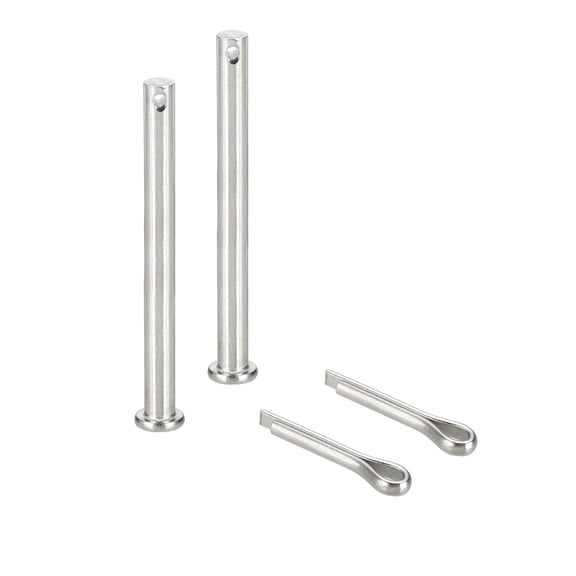 Uxcell Clevis Pins, Single Hole Flat Head Fastener Lock Systems with Cotter Pins for Furniture Installation 2Pcs M8x100mm