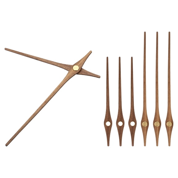 Uxcell Clock Hands Kit, 4 Set Wooden Clock Mechanism Movement Wall Clock Hands Parts Replacement for 12 Inch Clock, H1