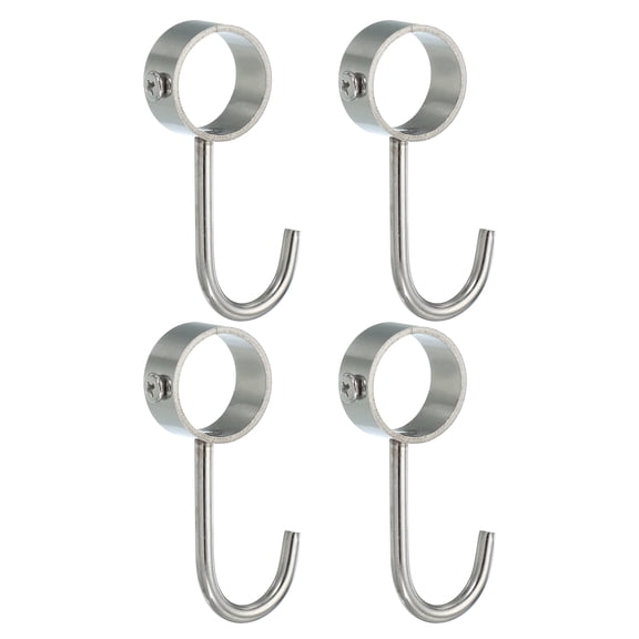 Uxcell Closet Rod Hooks Stainless Steel Hanging Tube Closet Tension Rods for Handling Clothes Kitchen Workshop Outdoor 0.99"