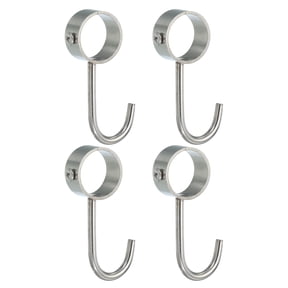 Uxcell Closet Rod Hooks Stainless Steel Hanging Tube Closet Tension Rods for Handling Clothes Kitchen Workshop Outdoor 0.99"