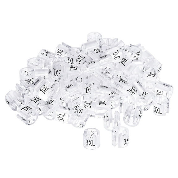 Uxcell Clothes Hanger Marker 3XL Fit 3.5mm Rod for Garment Color Coding Clear 100 Pack