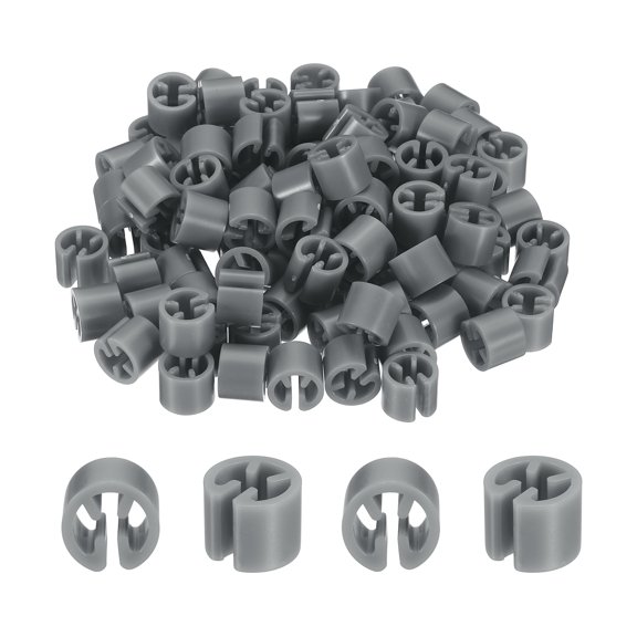 Uxcell Clothes Hanger Marker Blank, 100 Pcs Plastic Clothing Colored Tag Buckle for DIY Snap Labels Garment Color Coding, Gray