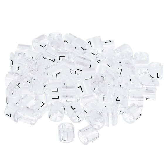 Uxcell Clothes Hanger Marker L Fit 3.5mm Rod for Garment Color Coding Clear 100 Pack