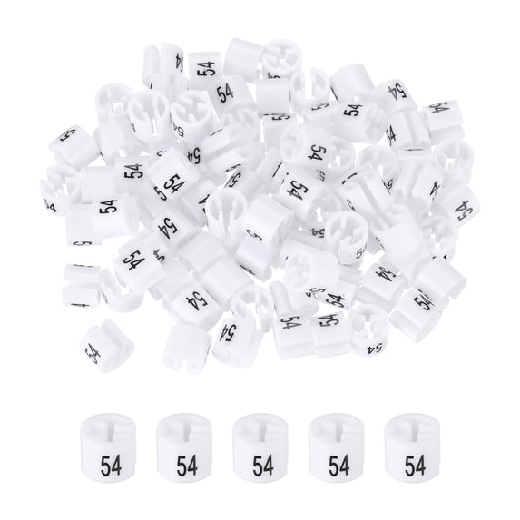 Uxcell Clothes Hanger Marker Sizer Garment Markers Tag (Number 54, White)for Clothing Color Coding, Pack of 100 Pcs