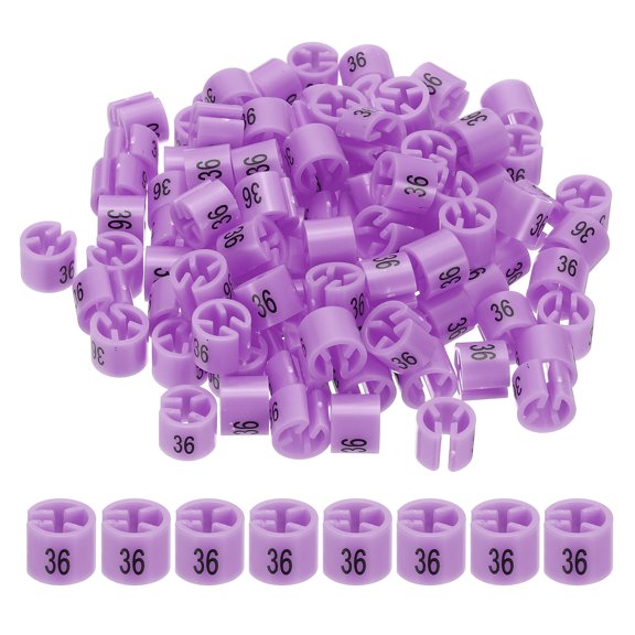 Clothes Hanger Markers Number 36 Tags Garment Size Tag Hanger Clips Round Color Coding Label, Purple Pink 100Pcs