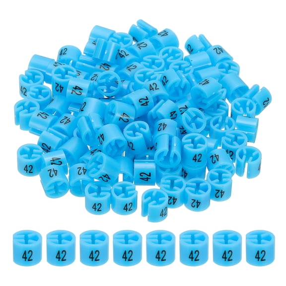 Clothes Hanger Markers Number 42 Tags Garment Size Tag Hanger Clips Round Color Coding Label, Blue 100Pcs