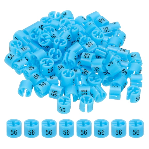 Clothes Hanger Markers Number 56 Tags Garment Size Tag Hanger Clips Round Color Coding Label, Blue 100Pcs
