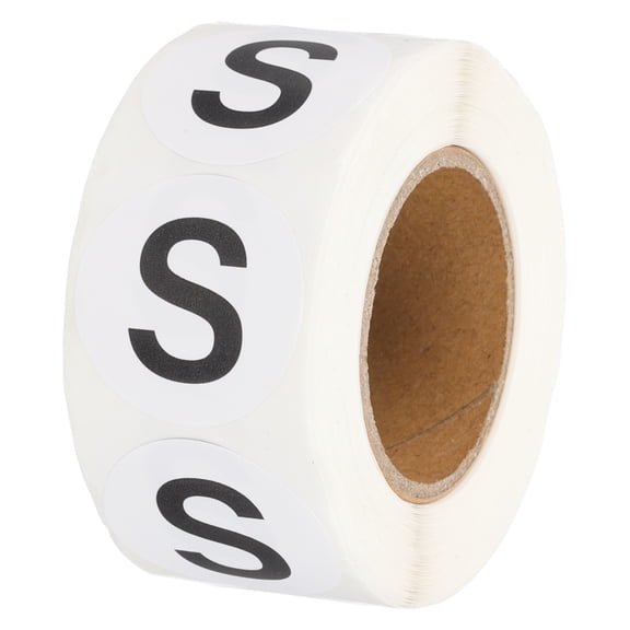 Uxcell Clothing Labels Size Tag Garment Labels Round Self-Adhesive Apparel Stickers for Boutique Retail White S
