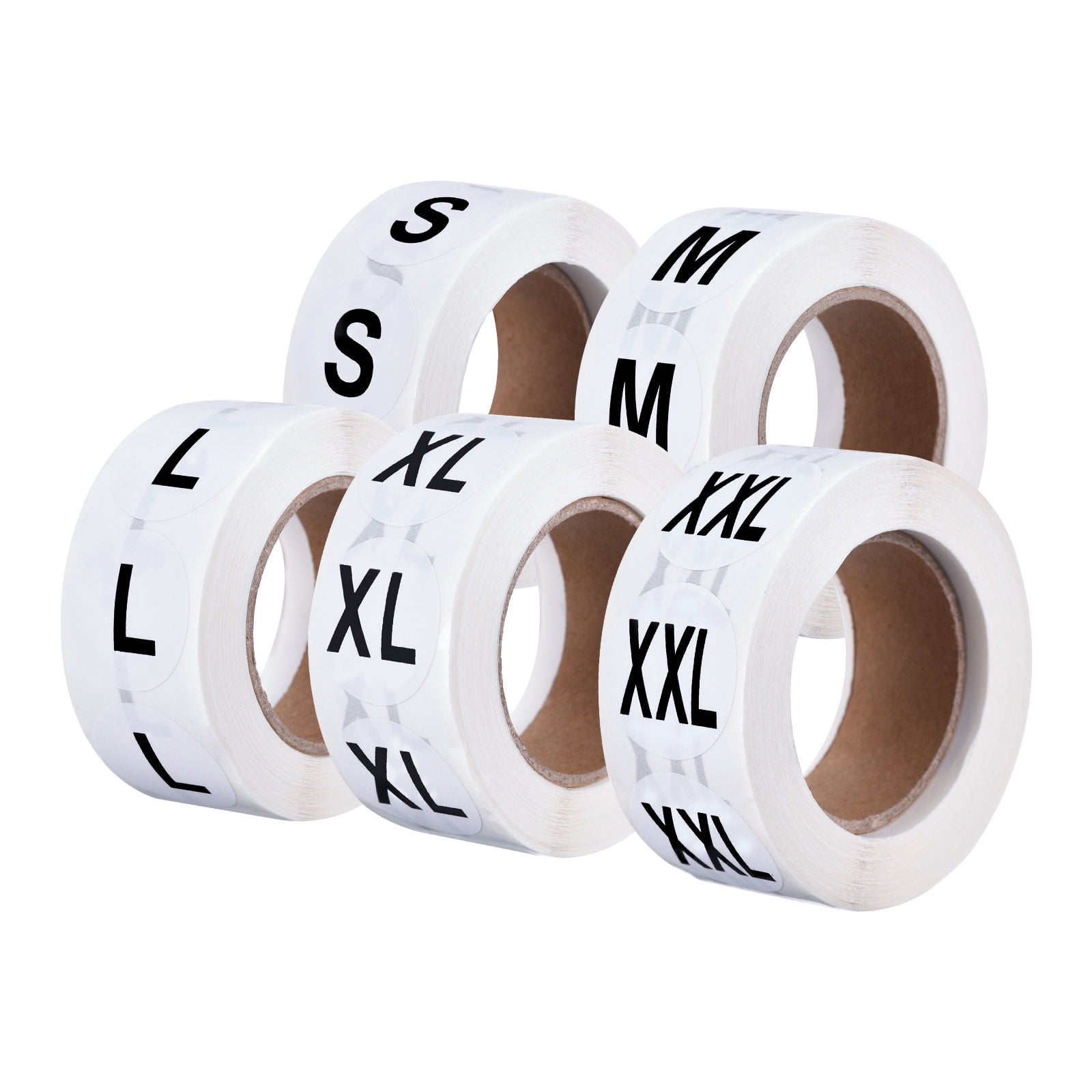 Uxcell Clothing S/M/L/XL/XXL Size Sticker Label Coding Label 25mm/1inch Dia 5 Roll 2500 Round Adhesive Labels