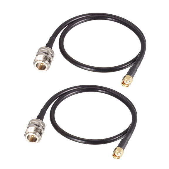 Uxcell Coax Cable N Female to RP-SMA Male Pigtail Cable 50 Ohm 20-Inch RG58 2pcs