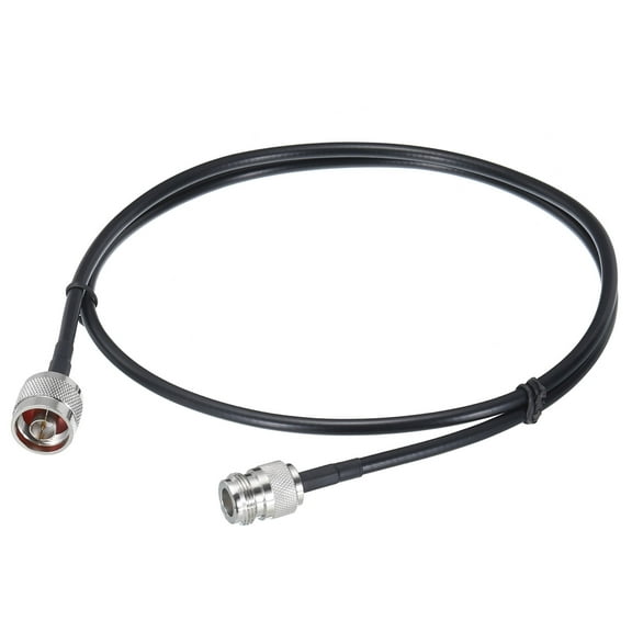 Uxcell Coaxial Cables 240 Type N Male to N Female Low Loss Coaxial Cable 3.2FT Black 1Pcs