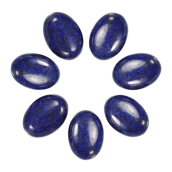Uxcell Cobalt Blue Flat Oval Stone 18mm x 13mm Flat Back Crystal Stone Beads 7Pack