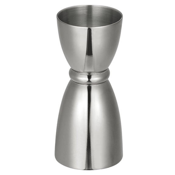 Uxcell Cocktail Jigger, 1oz/1.5oz Glass Measuring Cup, Stainless Steel Rim Bell Jigger Measuring Cup Bar Kit, Silver