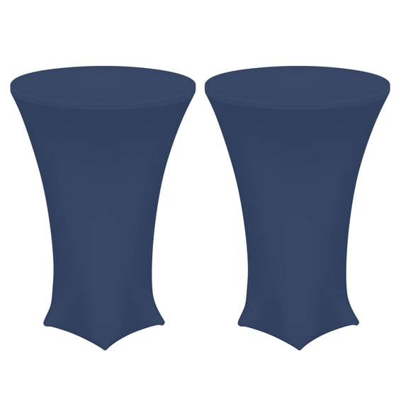 Uxcell Cocktail Tablecloth Spandex Stretch Tablecloth 2 Pcs Navy Blue 32" Dia x 43" Height