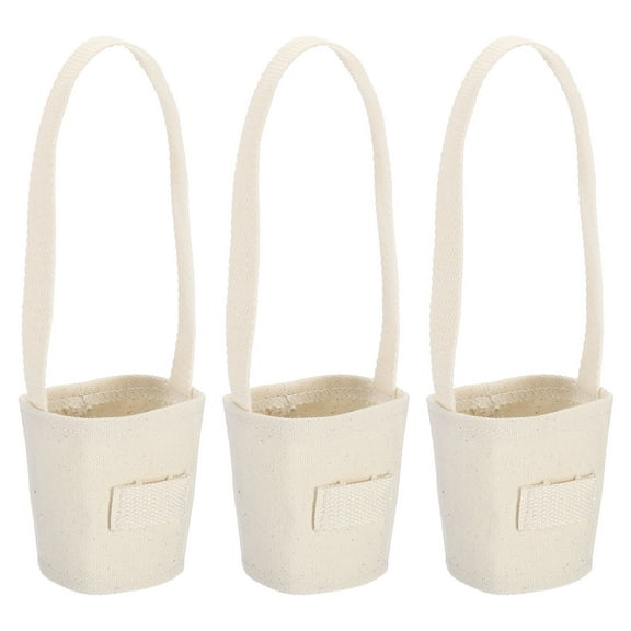 Uxcell Coffee Cup Sleeve, Water Bottle Holder with Handle Strap, Canvas Water Bottle Carrier White 3Pack