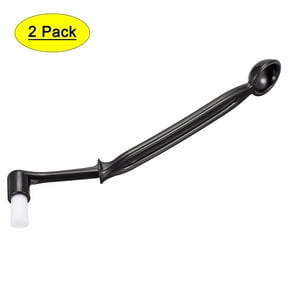 Uxcell Coffee Machine Brush with Spoon, 8.23" Length Nylon Elbow Black for Cleaning Grinders 2Pack