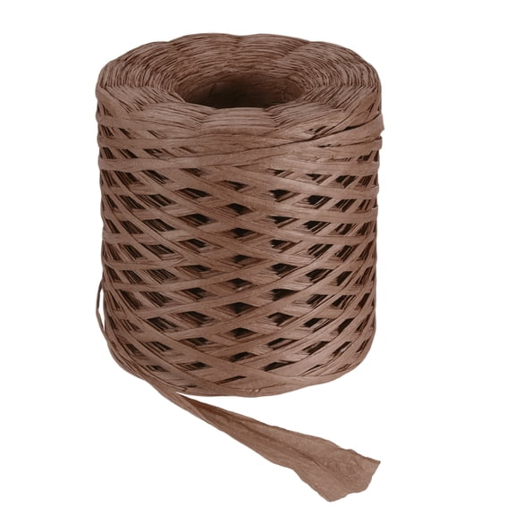 Uxcell Coffee Raffia Ribbon, 219 Yard Natural Raffia Paper String 4mm Wide Packing Paper Twine Rope for Gift Wrapping DIY Crafts Crocheting Knitting Holiday Decoration