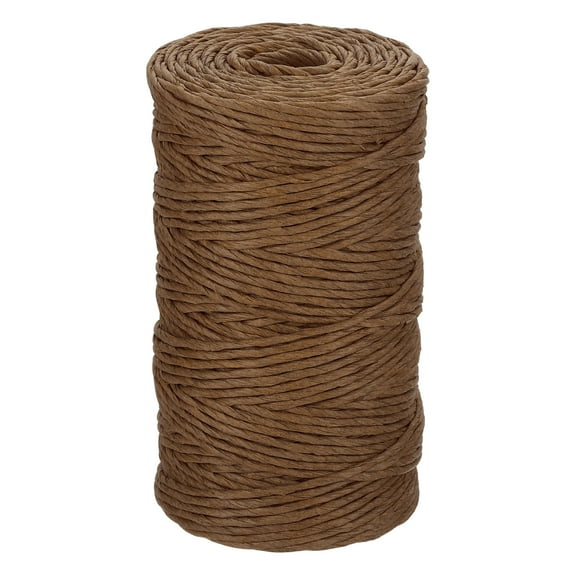Uxcell Coffee Raffia Ribbon,98 Yard Natural Raffia Paper String 2mm Wide Twisted Raffia Yarn Twine for Gift Wrapping Crocheting Knitting DIY Crafts