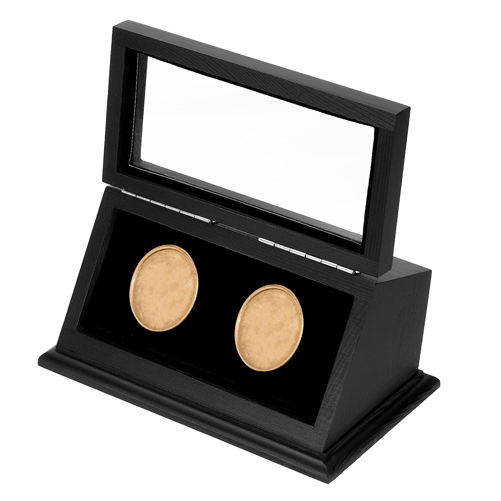 Uxcell Coin Display Case, 2 Slots Coin Presentation Display Box Coin Case with Holder for Silver Dollar Collectors