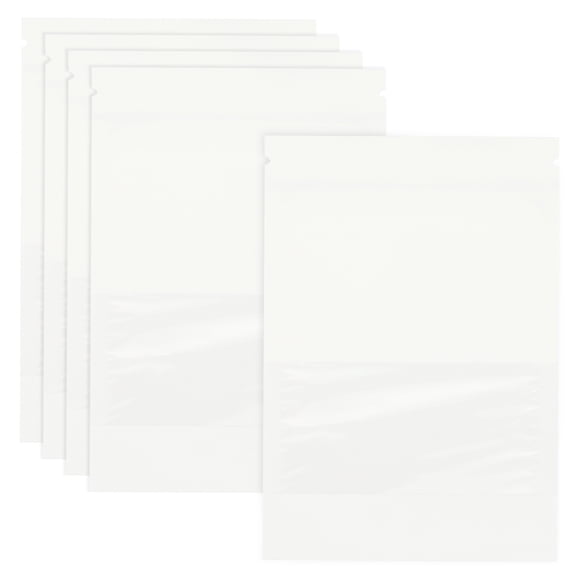 Uxcell Coin Envelopes, 100 Pack 7" x 5" Resealable Kraft Paper Packets Small Coin Envelope with Clear Window and Zip, White
