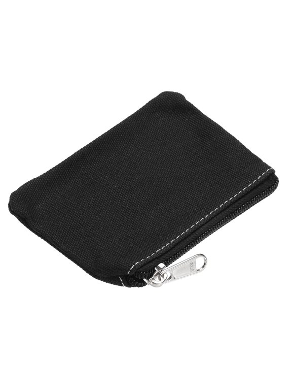 Coin Purse Pouch, Change Purses Small Organizer Bags Zipper 3.15" x 5.12", Black