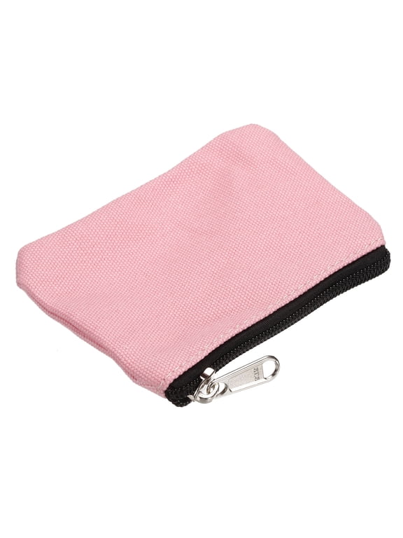 Coin Purse Pouch, Change Purses Small Organizer Bags Zipper 3.15" x 5.12", Pink